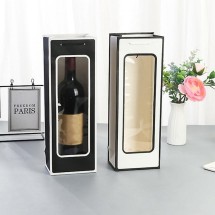 생일 집들이 선물 포장 와인 샴페인 핸들 투명창 쇼핑백 10매