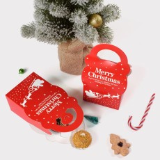 크리스마스 기프트 캔디 초콜릿 선물 포장용 구디백 손잡이 선물박스 산타 루돌프 선물상자 10매