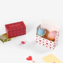 미니 체크무늬 딸기 쿠키 머핀 케이크 포장 수제 비누 향초 선물 상자 10매